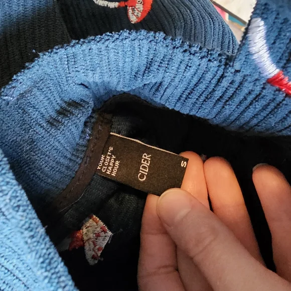 Blue Corduroy Mushroom Overalls - Picture 2 of 5